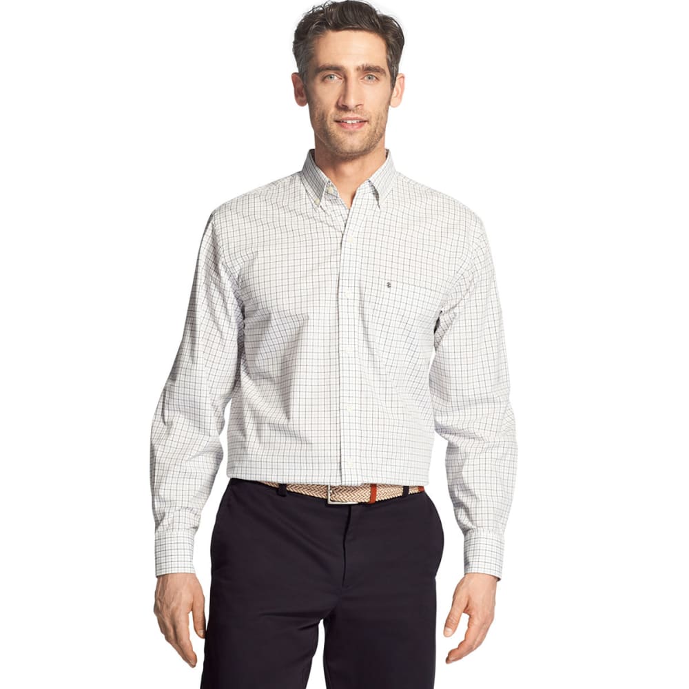 Izod Men's Essential Premium Woven Long-Sleeve Shirt - Black, M