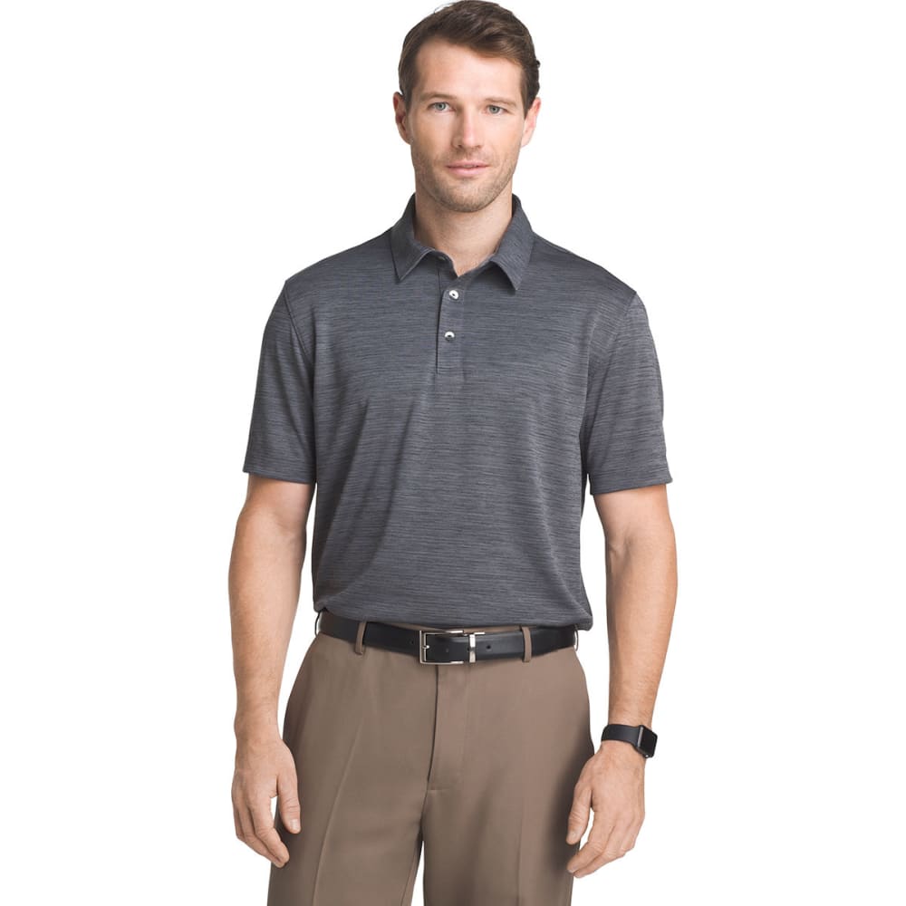 Van Heusen Men's Air Space-Dye Short-Sleeve Polo Shirt - Black, M