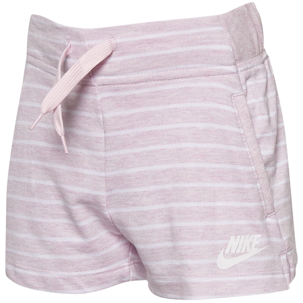 Nike Girls' Striped Sportswear Shorts - Red, 6