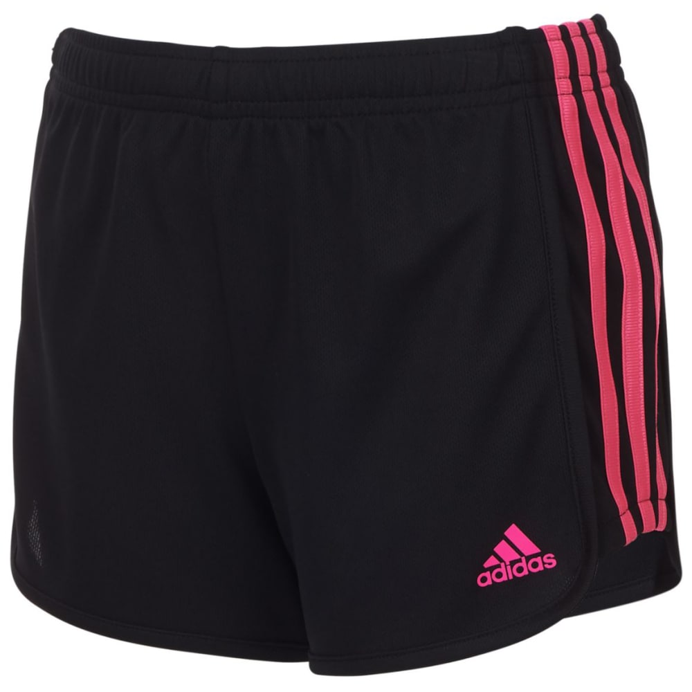 Adidas Little Girls' Three-Stripe Mesh Shorts - Black, 4