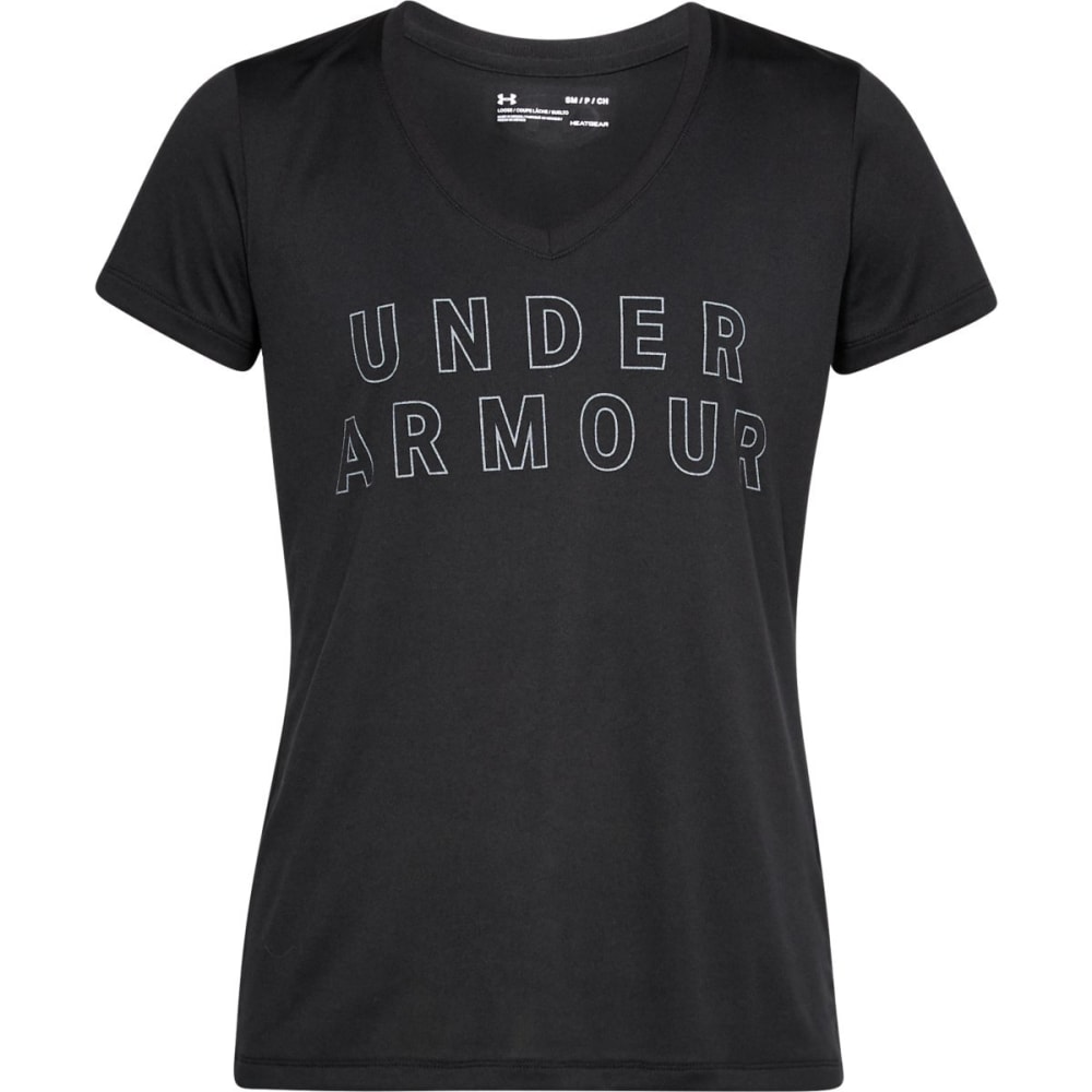 Under Armour Women's Ua Tech Graphic V-Neck Short-Sleeve Top - Black, S