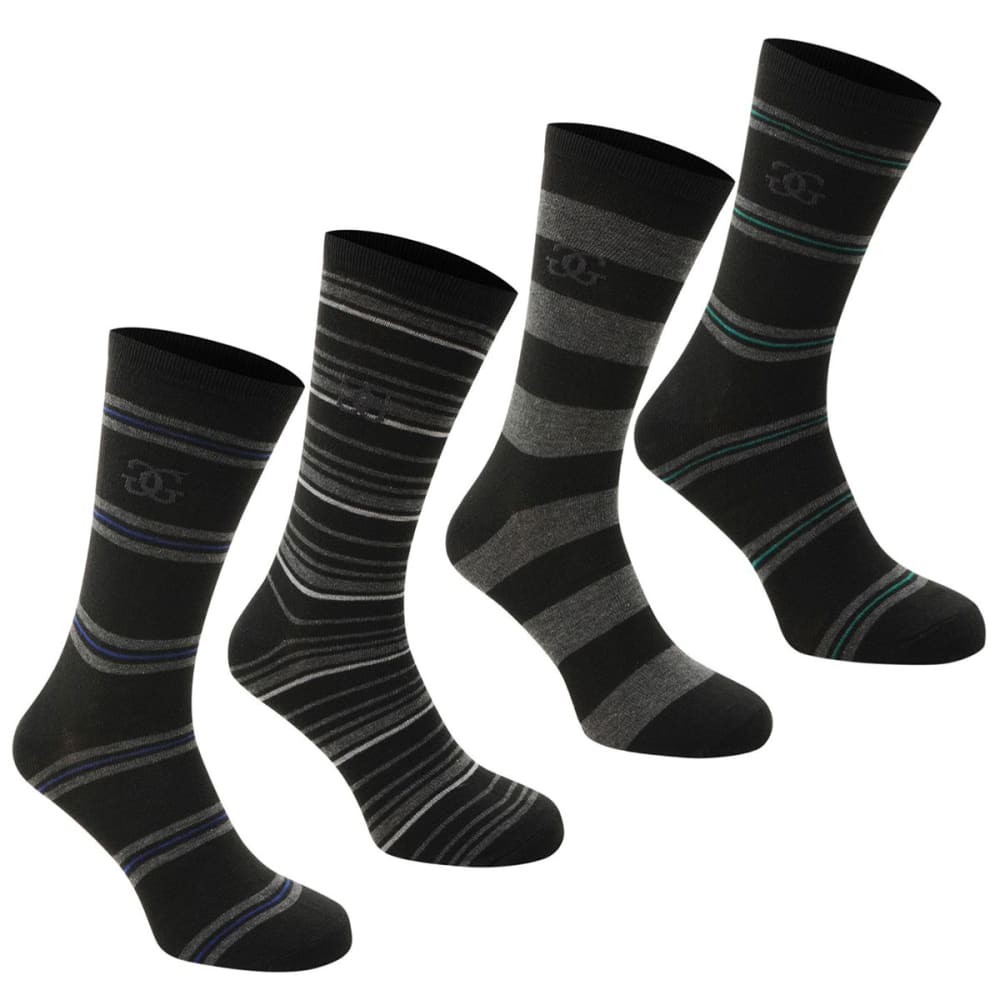 Giorgio Kids' Striped Socks, 4-Pack - Various Patterns, 2Y-7Y