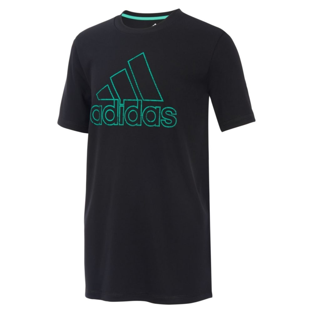 Adidas Big Boys' Pattern Fill Logo Short-Sleeve Tee - Black, S