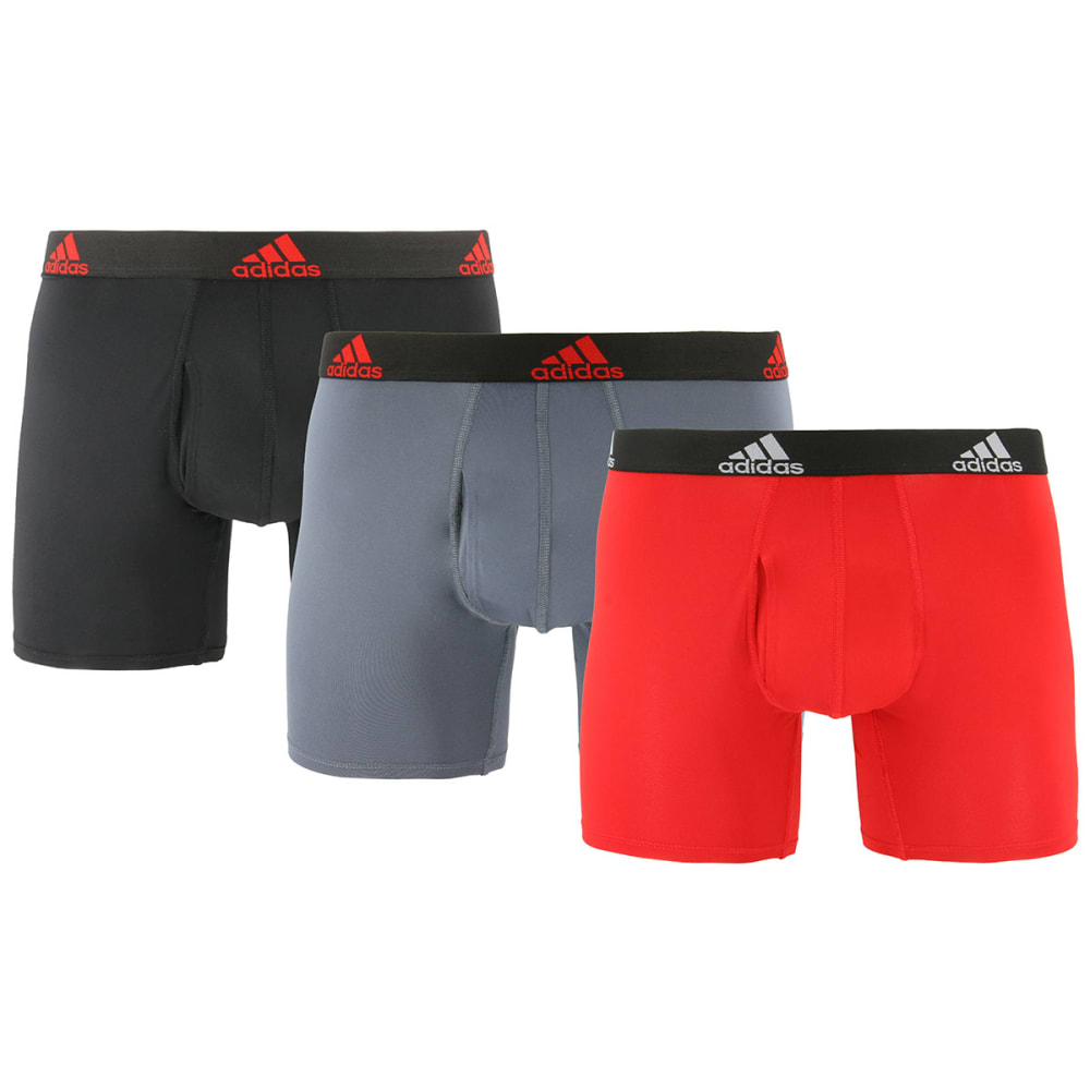 Adidas Men's Stretch Climalite Boxers, 3-Pack - Red, S