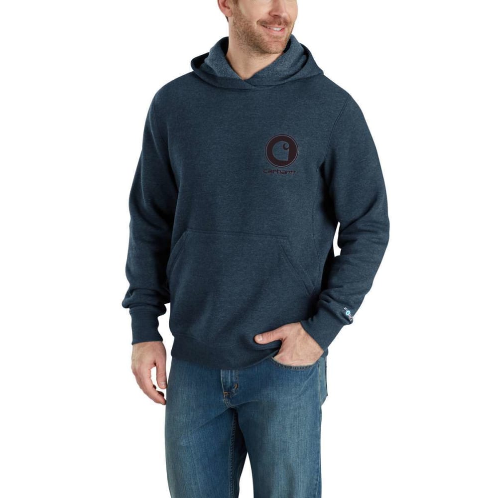 Carhartt Men's Force Delmont Graphic Hooded Sweatshirt - Blue, M