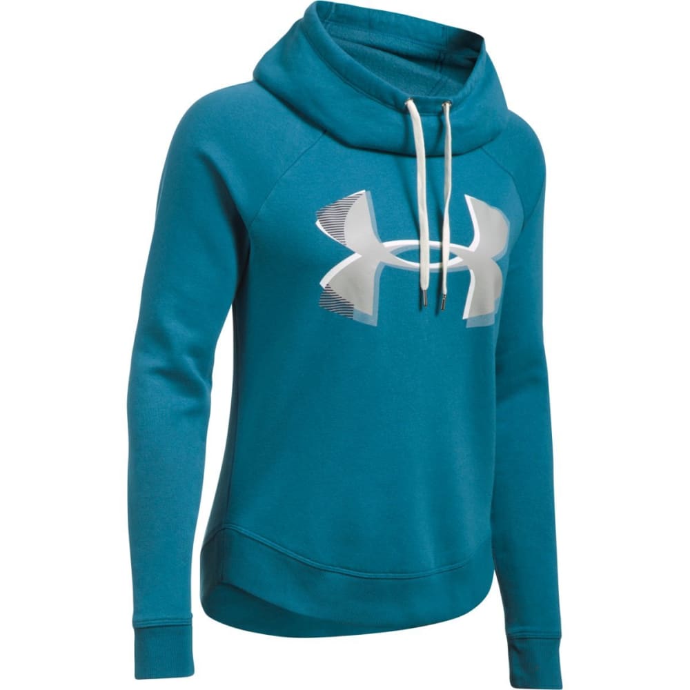 Under Armour Women's Ua Fashion Favorite Exploded Logo Pullover Hoodie - Blue, S