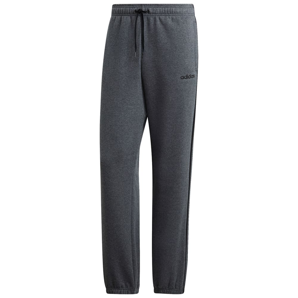Adidas Men's Essentials 3 Stripe Open Hem Fleece Pants - Black, M