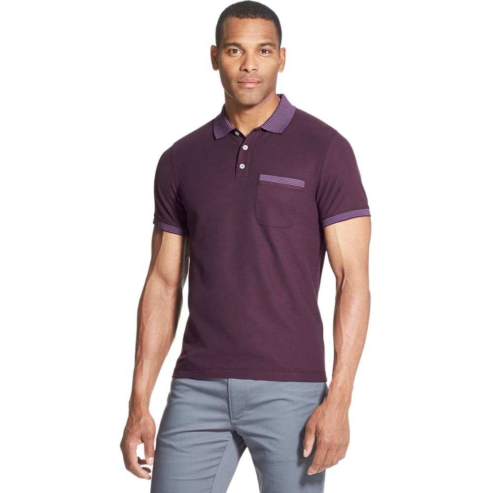 Van Heusen Men's Never Tuck Polo Shirt - Purple, M