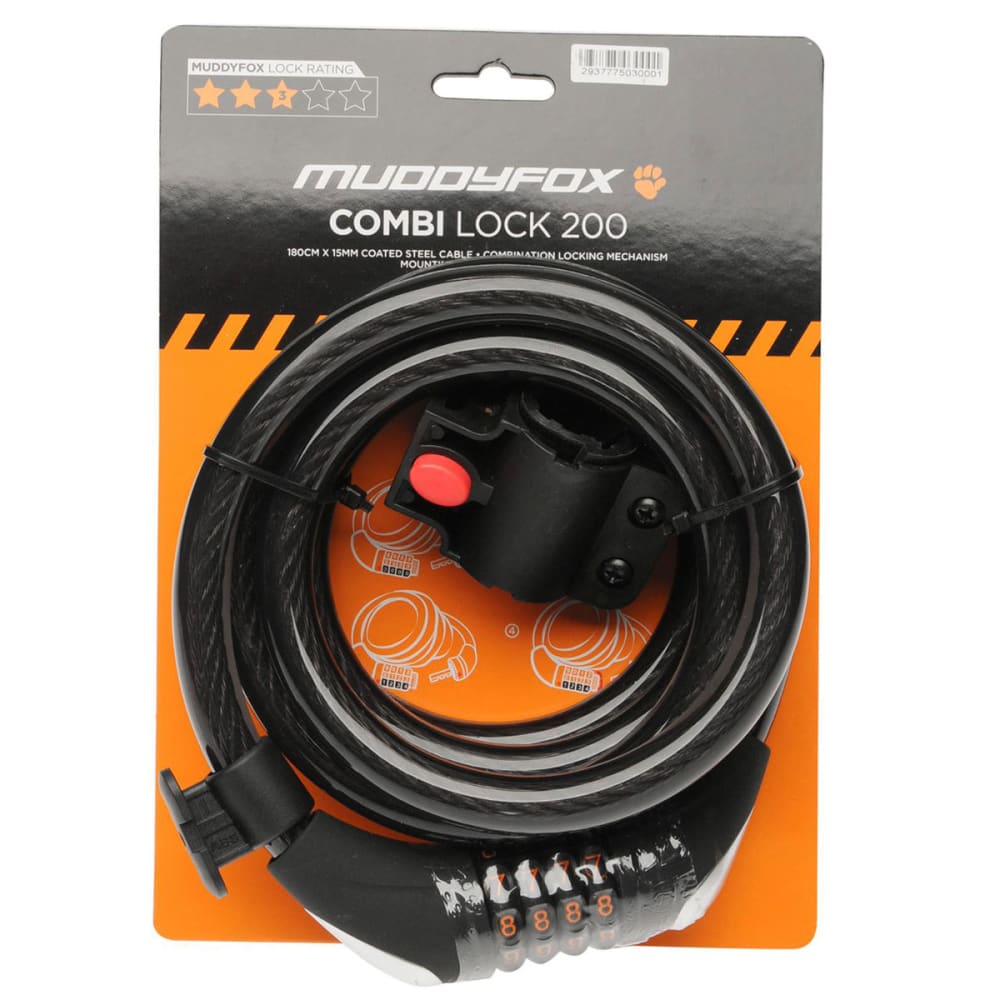 Muddyfox Bike Combi Lock 200 - Black, ONESIZE