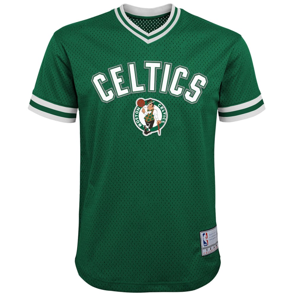 Boston Celtics Big Boys' V-Neck Mesh Short-Sleeve Fashion Top - Green, M