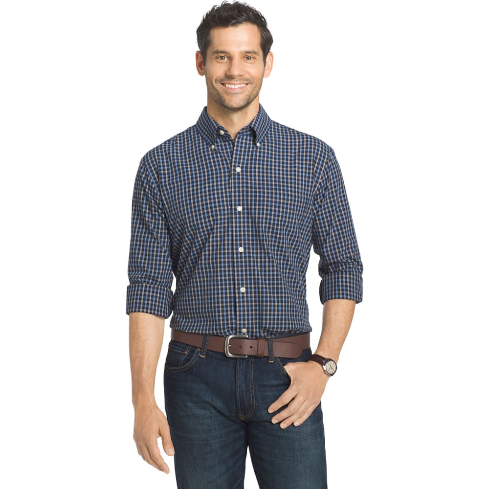 Arrow Men's Hamilton Plaid Long-Sleeve Woven Shirt - Blue, L