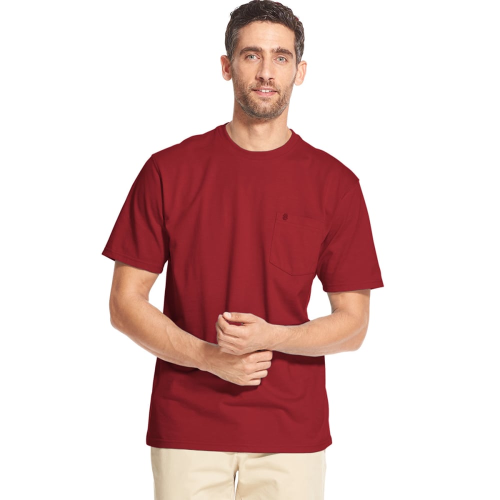 Izod Men's Saltwater Pocket Short-Sleeve Tee - Red, M