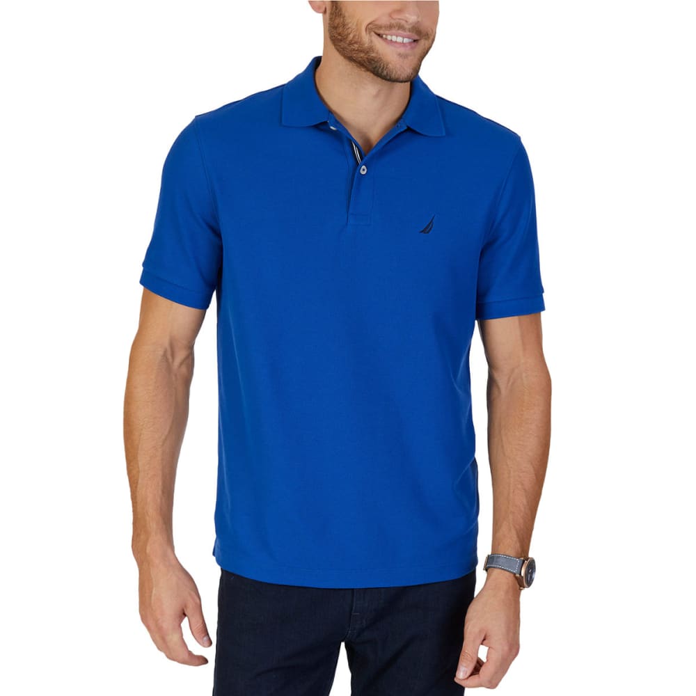 Nautica Men's Solid Deck Short-Sleeve Polo Shirt - Blue, M