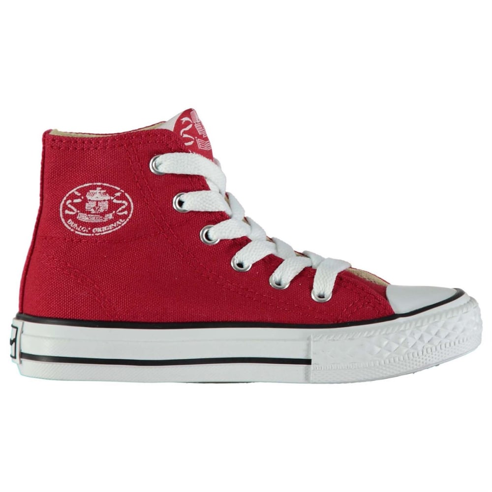 Dunlop Kids' Canvas High-Top Sneakers - Red, 12