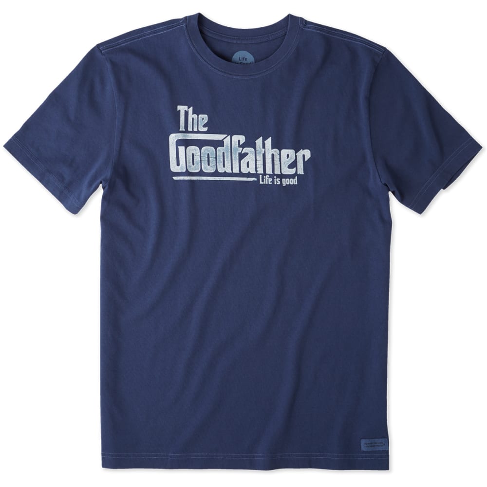 Life Is Good Men's The Goodfather Crusher Short-Sleeve Tee - Blue, L