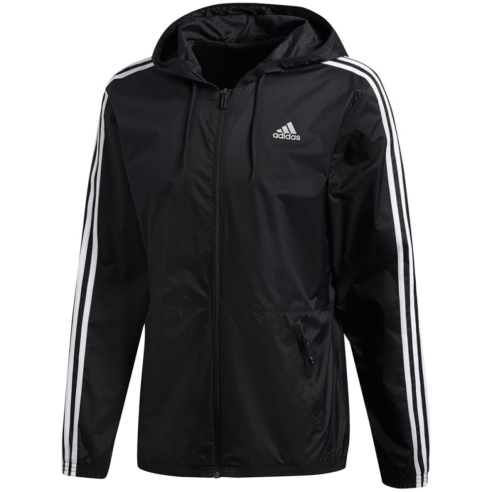 Adidas Men's Essentials 3-Stripes Wind Jacket - Black, S
