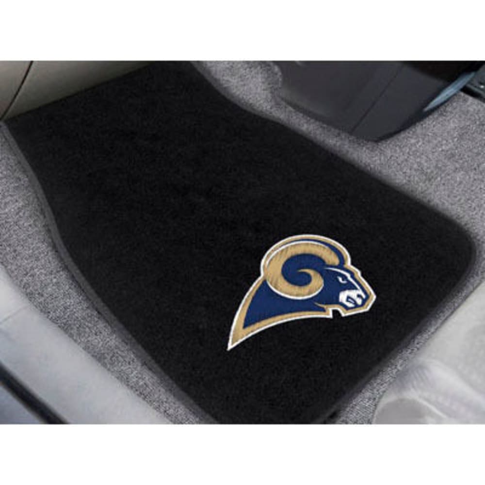 Fan Mats Los Angeles Rams 2-Piece Embroidered Car Mat Set, Black
