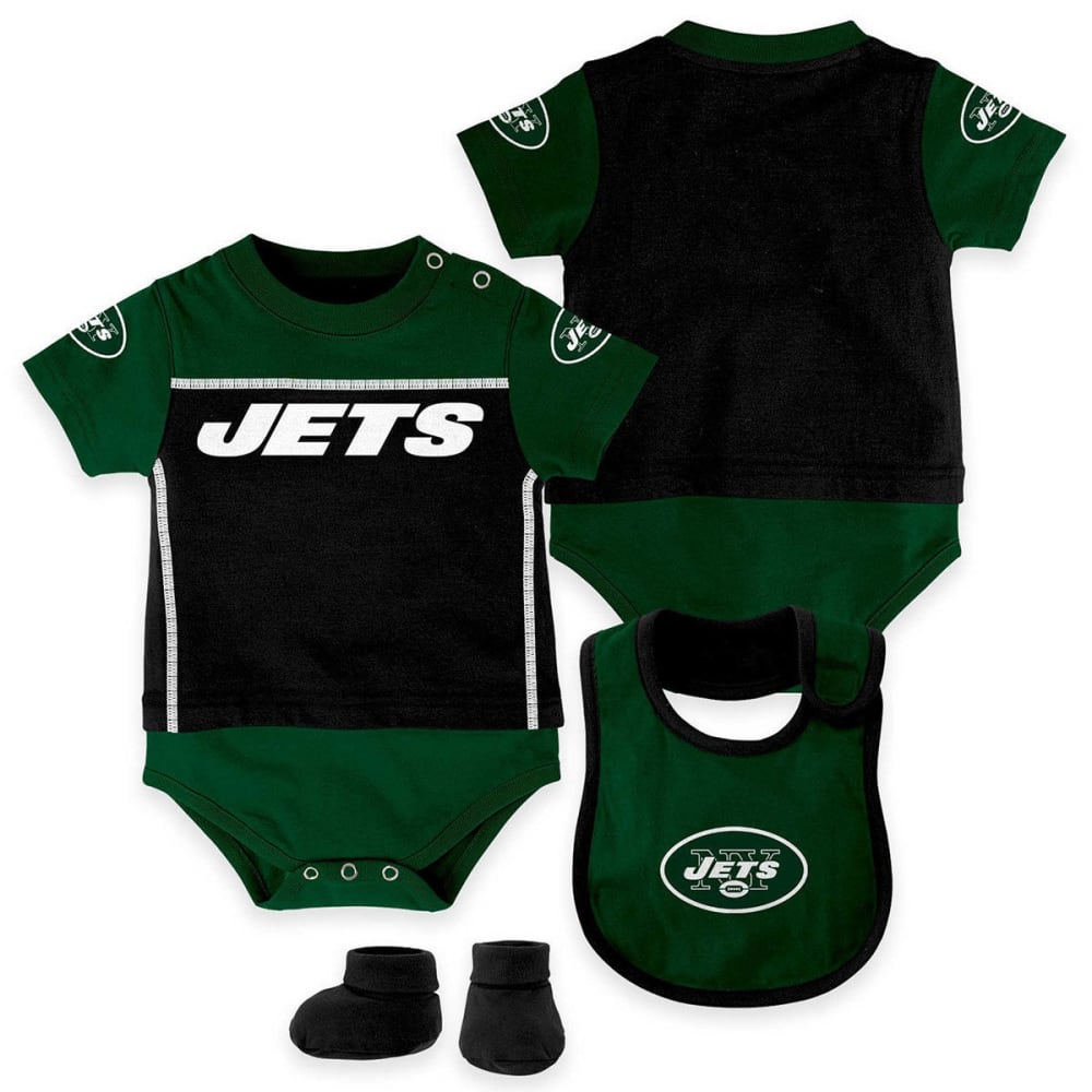 New York Jets Infant Boys' Bib, Booty, And Creeper Set - Green, 0-3M