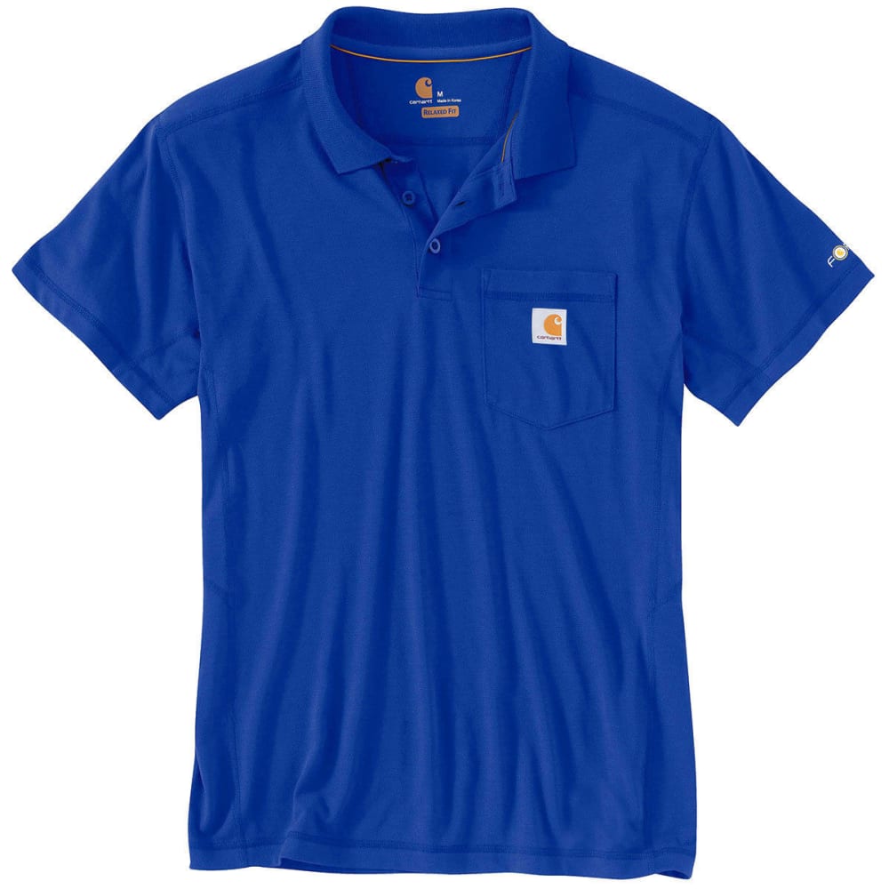 Carhartt Men's Force Rugged Flex Polo Shirt - Blue, M