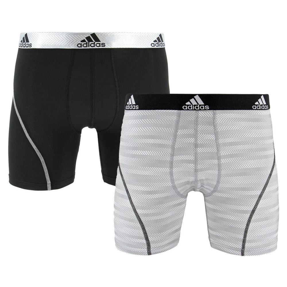 Adidas Men's Sport Performance Climalite Graphic Boxer Briefs, 2-Pack - Black, S