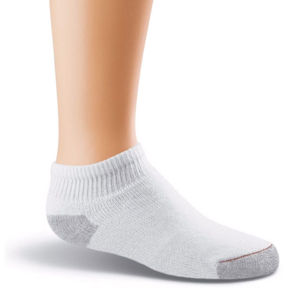 Hanes Boys' Low Cut Socks, 10 Pack - White, S