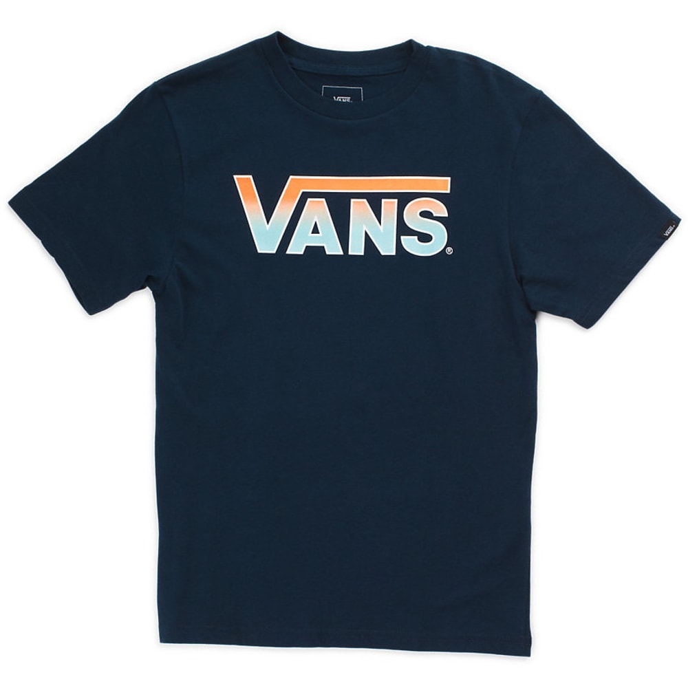 Vans Big Boys' Off The Wall Logo Fill Short-Sleeve Tee - Blue, M