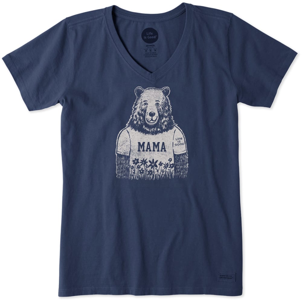 Life Is Good Women's Mama Bear Crusher Tee - Blue, L