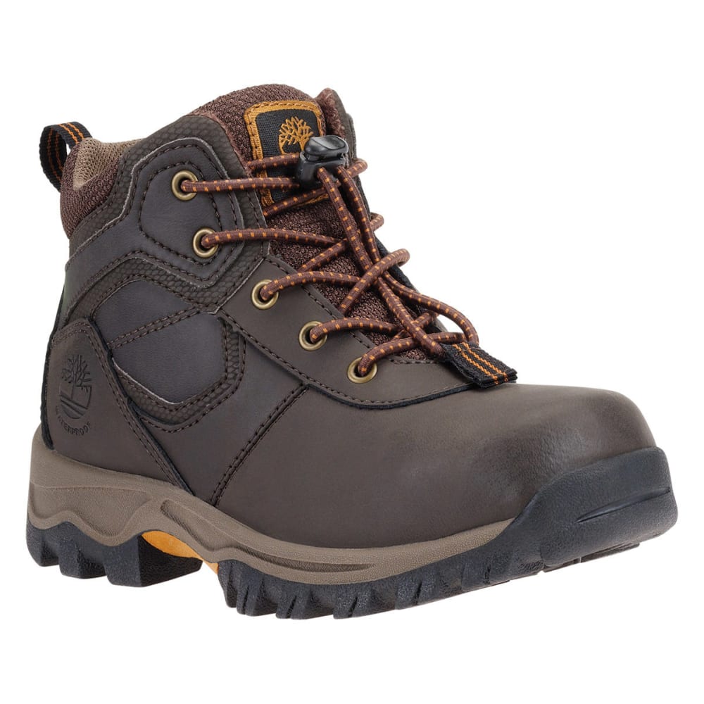 Timberland Boys' Mt. Maddsen Mid Waterproof Hiking Boots - Brown, 4