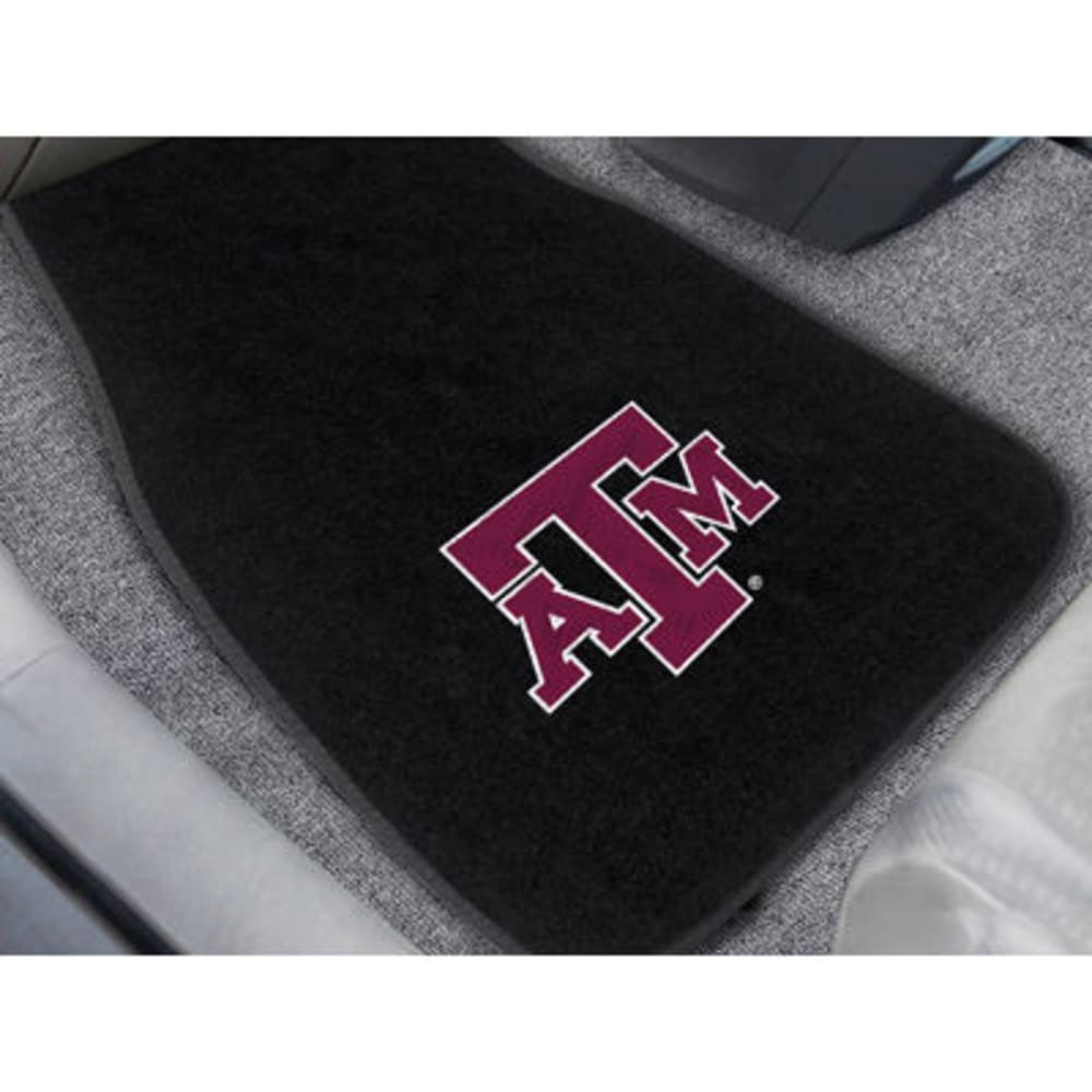 Fan Mats Texas A&m University 2-Piece Embroidered Car Mat Set, Black