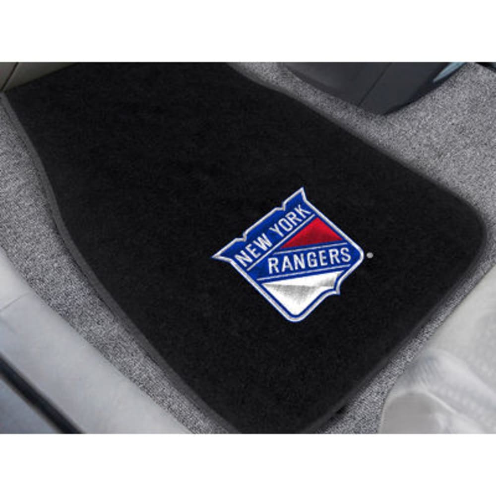 Fan Mats New York Rangers 2-Piece Embroidered Car Mat Set, Black
