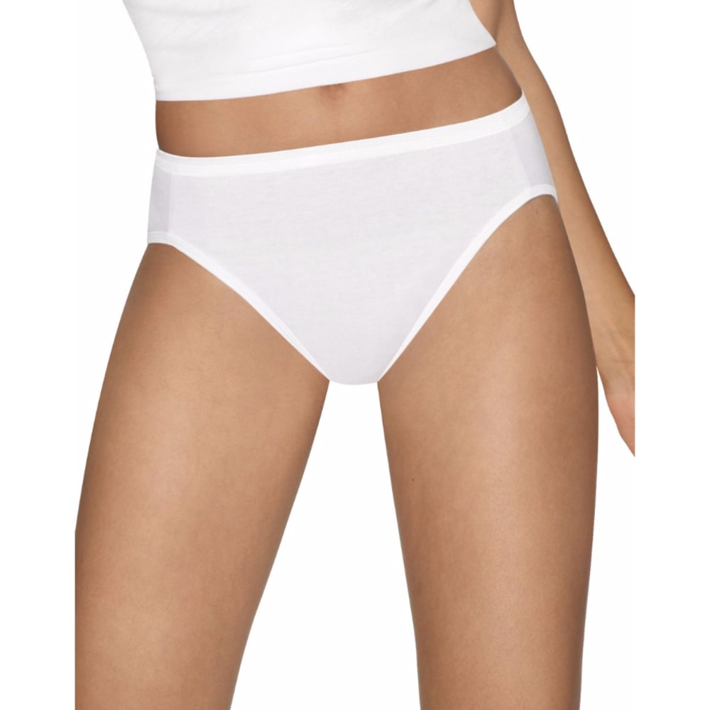 Hanes Women's Ultimate Hi-Cut Panties, 5-Pack - White, 5