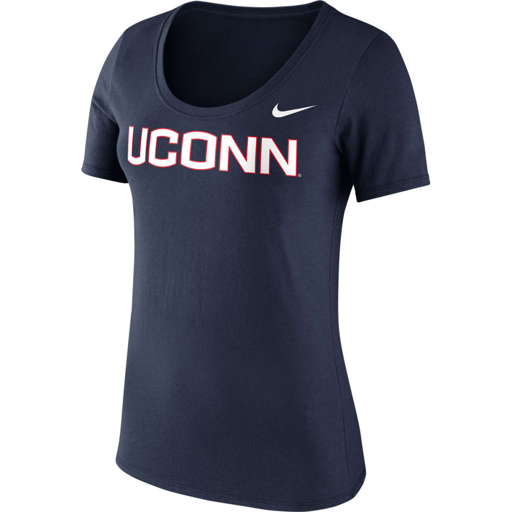 Uconn Women's Nike Logo Scoop Neck Short Sleeve Tee - Blue, L