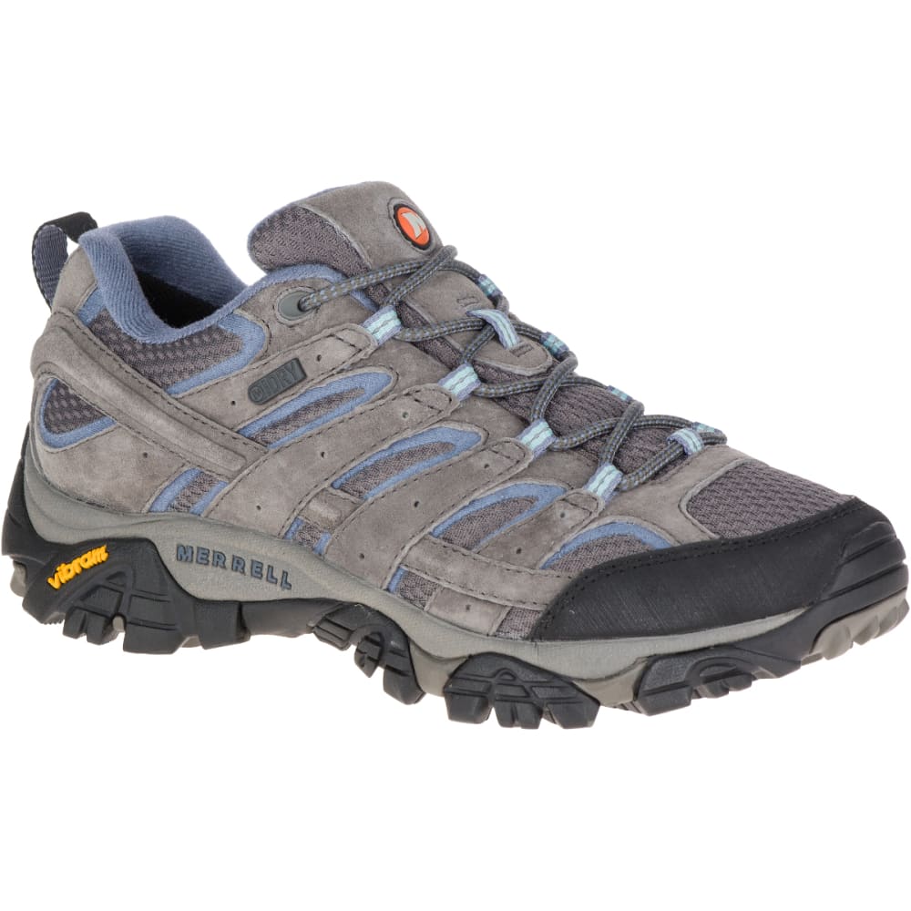 Merrell Women's Moab 2 Waterproof Hiking Shoes, Granite - Black, 8