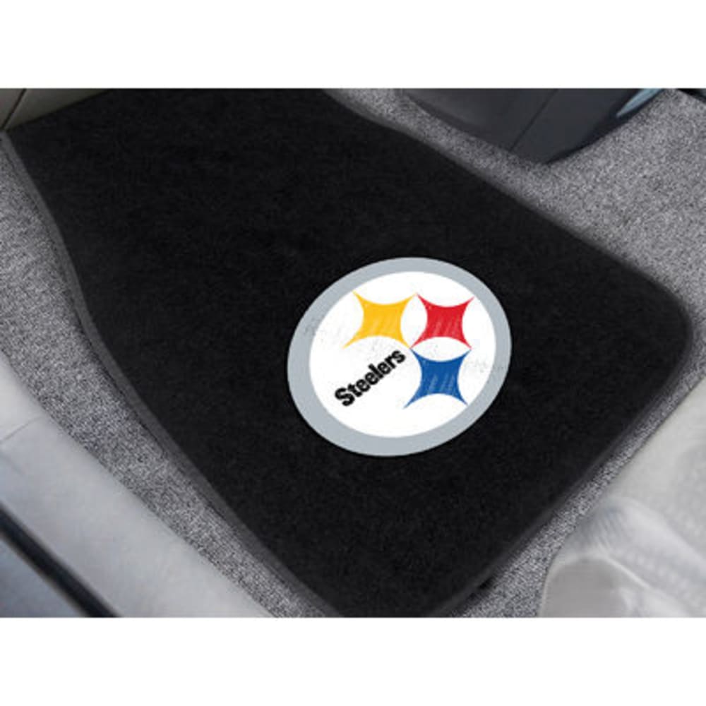 Fan Mats Pittsburgh Steelers 2-Piece Embroidered Car Mat Set, Black