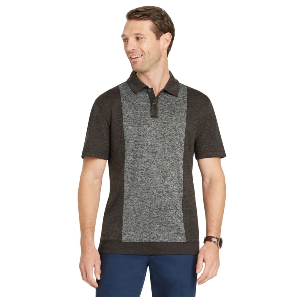 Van Heusen Men's Air Banded Bottom Short-Sleeve Polo Shirt - Black, M