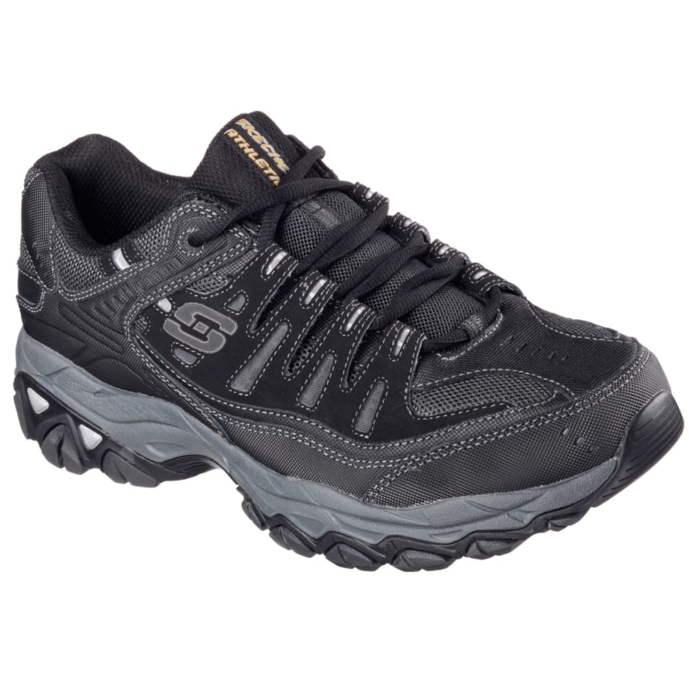 Skechers Men's Afterburn-Memory Fit Shoes, Wide - Black, 8