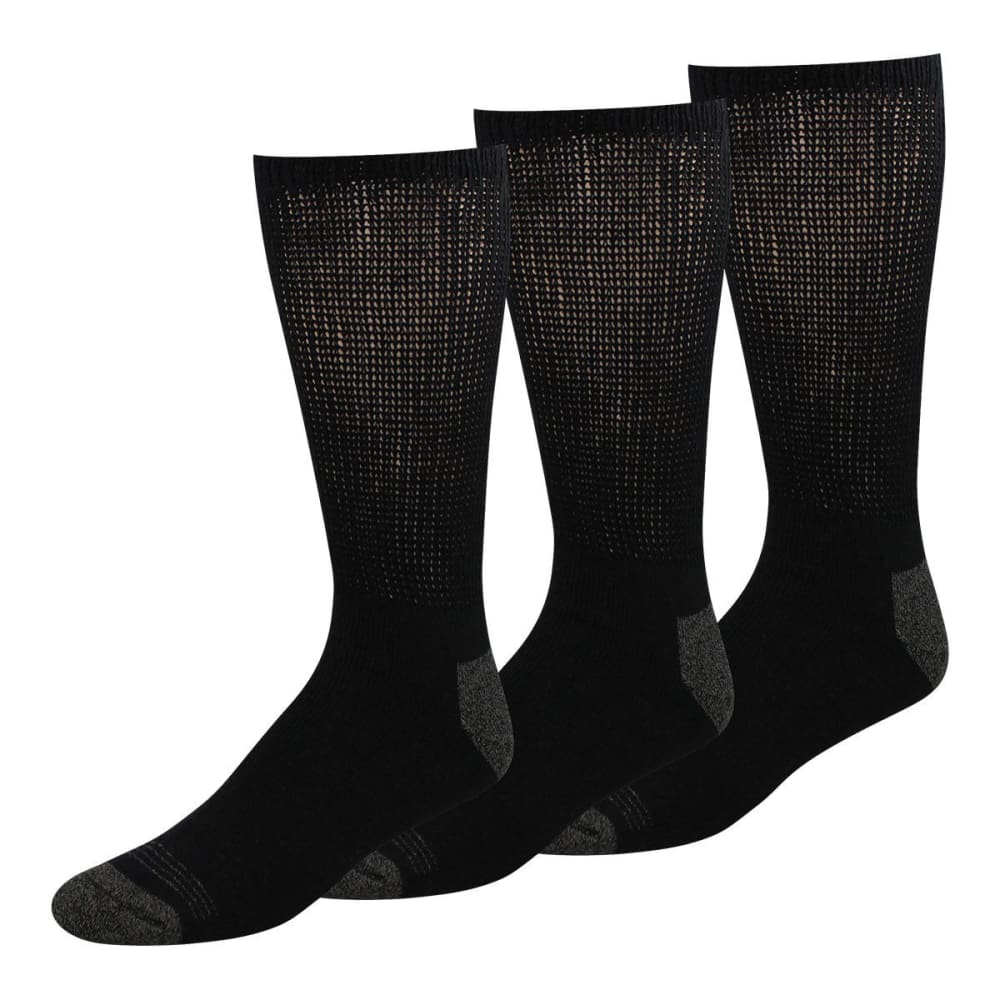 Dockers Men's Non-Binding Crew Socks, 3-Pack - Black, 10-13