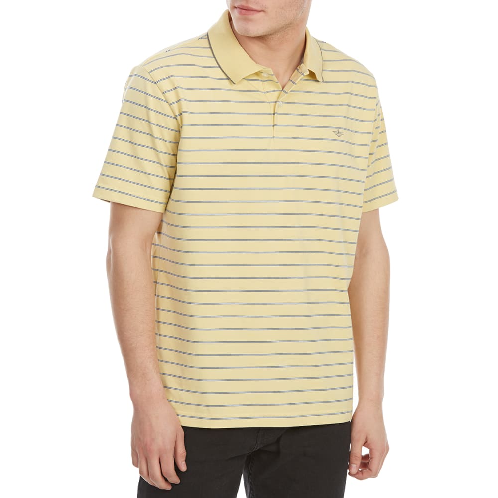 Dockers Men's Performance Stripe Short-Sleeve Polo Shirt - Yellow, M