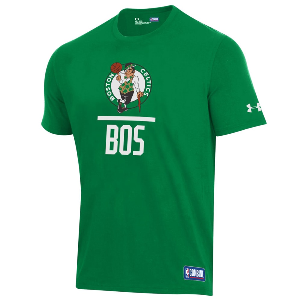Under Armour Men's Boston Celtics Combine Lockup Short-Sleeve Tee - Green, XL