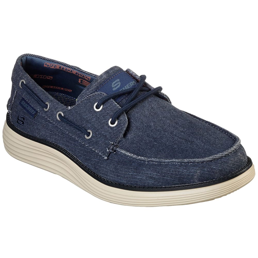 Skechers Men's Status 2.0 Lorano Moc Toe Canvas Shoes - Blue, 9
