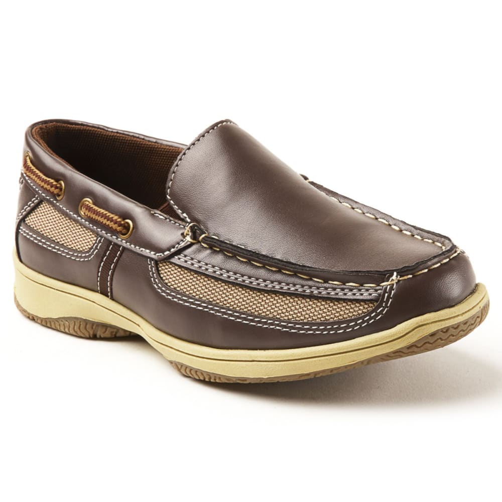 Deer Stags Boys' Pal Slip-On Boat Shoes - Brown, 11