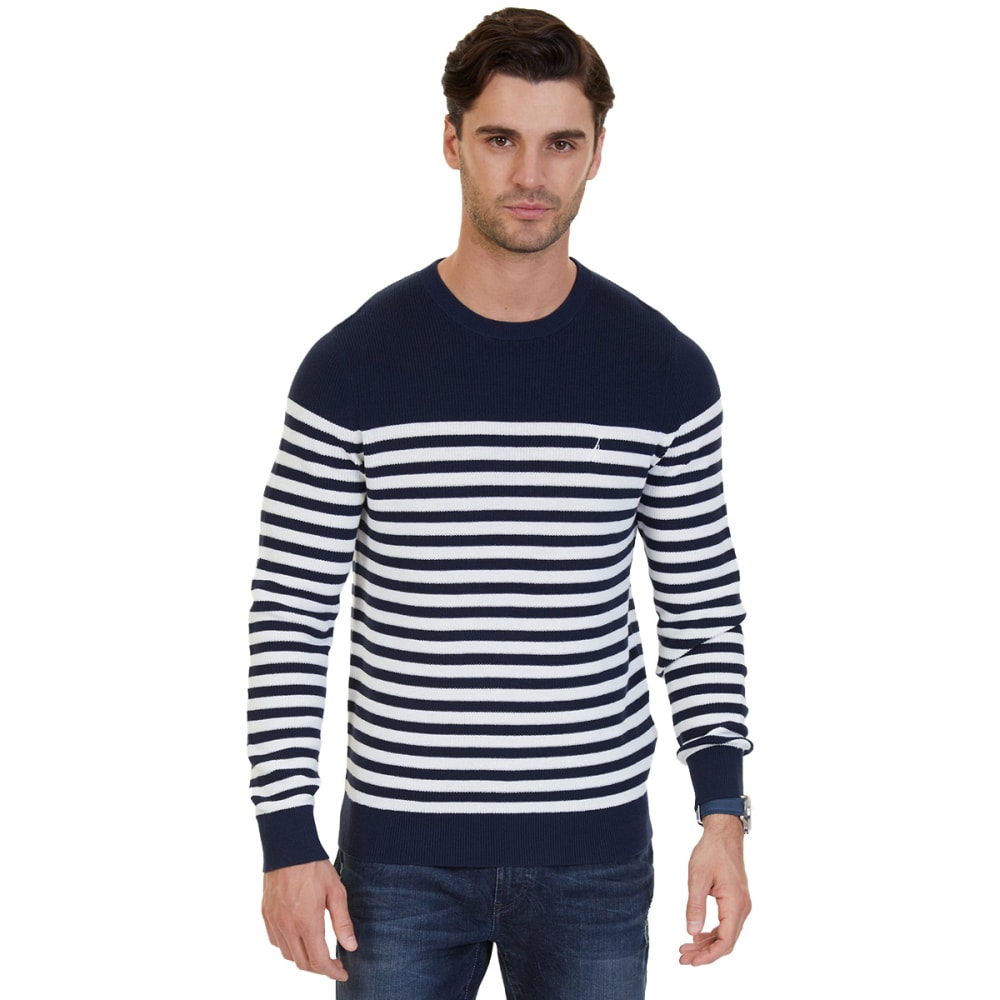 Nautica Men's Breton Stripe Sweater - White, L