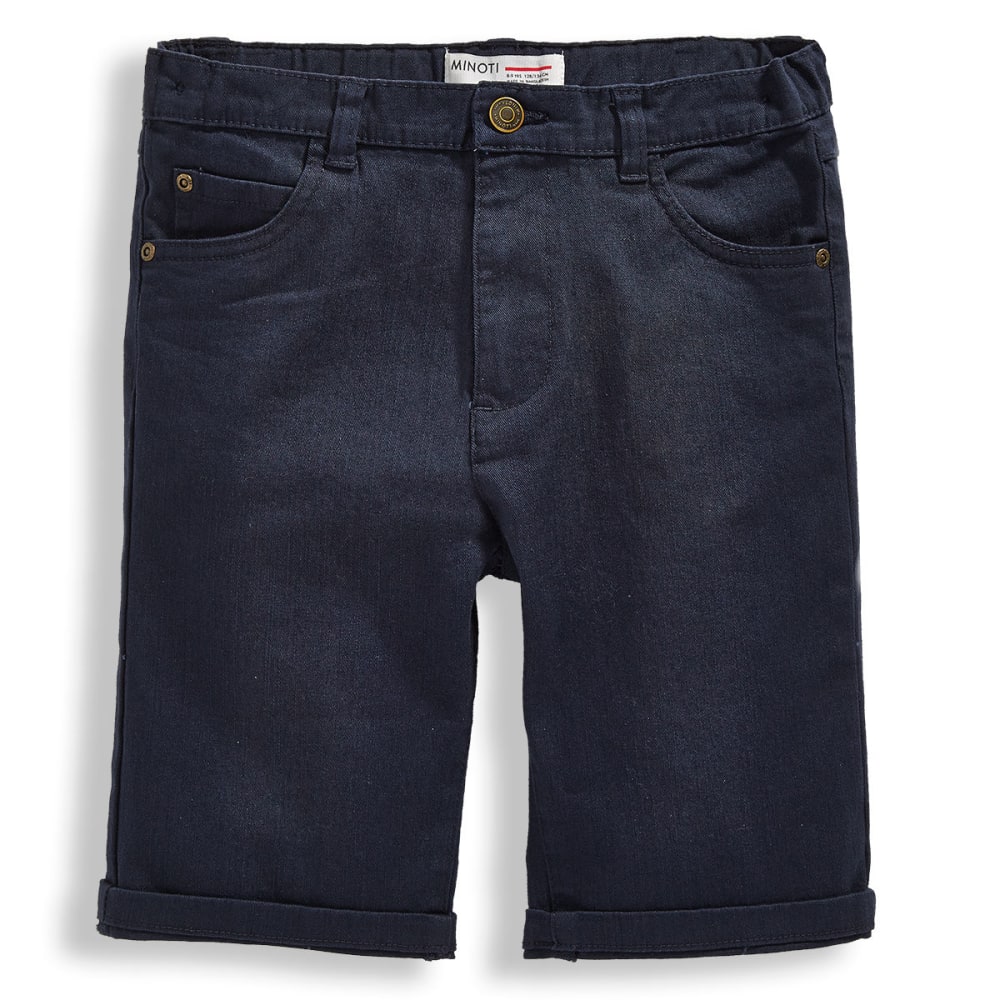 Minoti Big Boys' Basic Slub Twill Shorts - Blue, 4-5