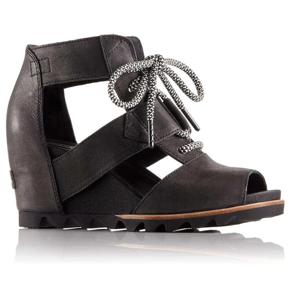 Sorel Women's Joanie Lace Wedge Sandals - Black, 6
