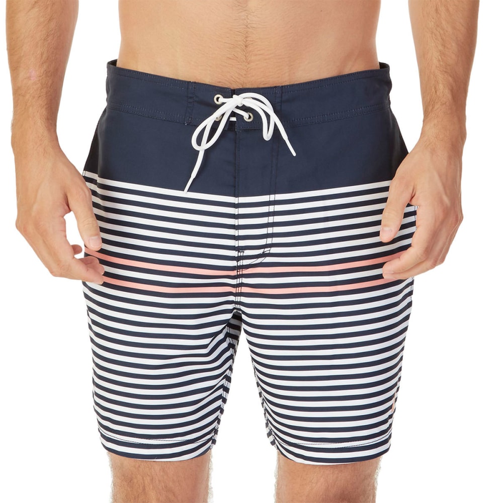 Nautica Men's Quick-Dry Striped Swim Trunks - Blue, M