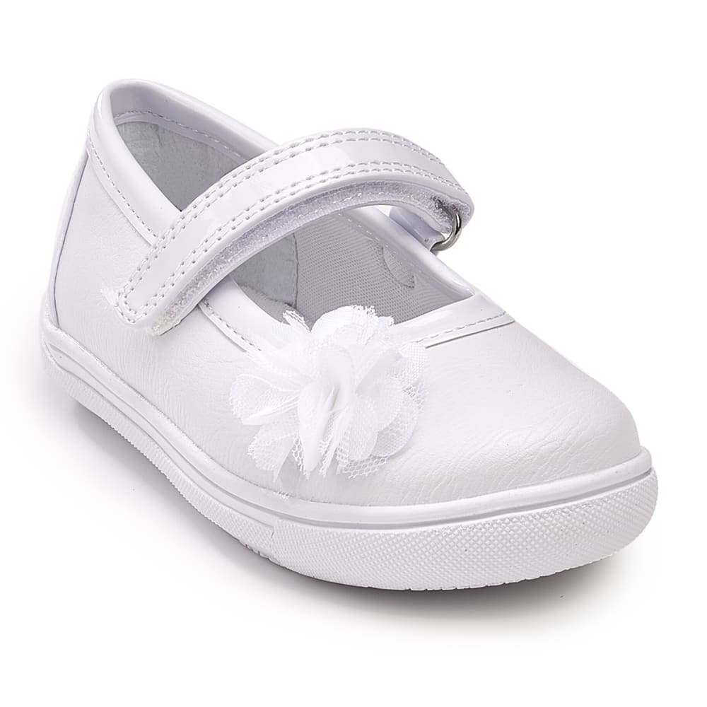 Rachel Shoes Toddler Girls' Giovanna Flower Mary Jane Flats - White, 5