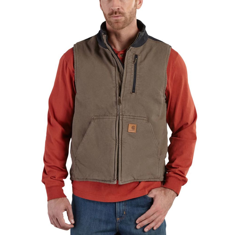 Carhartt Men's Mock Neck Full-Zip Vest - Brown, XL
