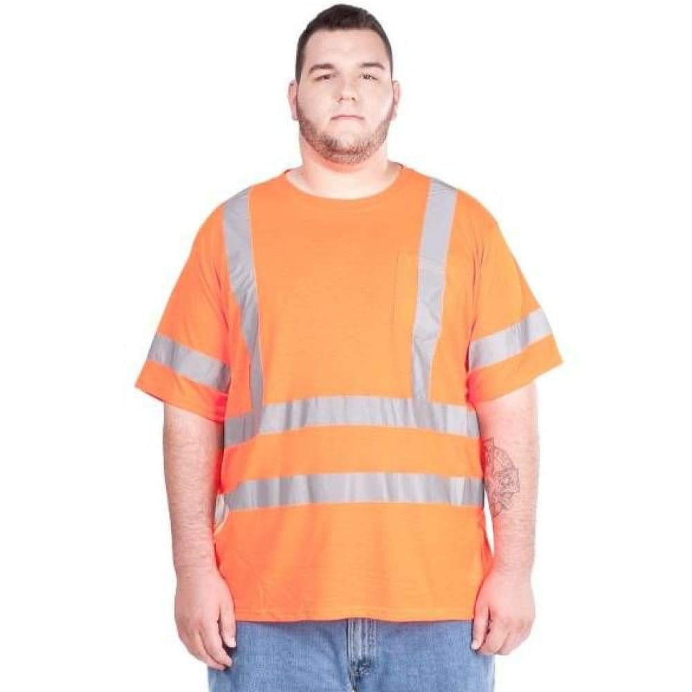 Utility Pro Men's Uhv302 High-Visibility Short-Sleeve Shirt - Orange, L