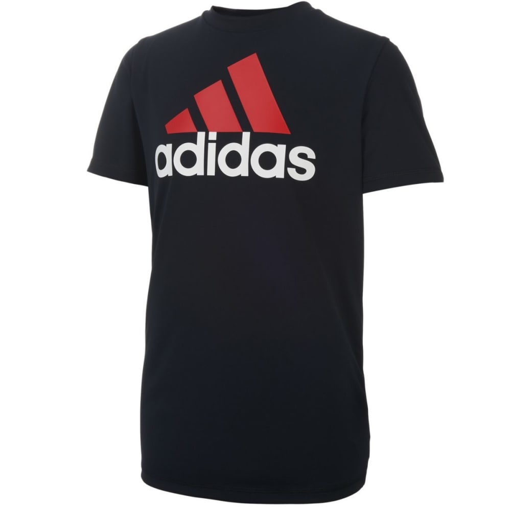 Adidas Boys' Clima Performance Logo Short-Sleeve Tee - Black, S