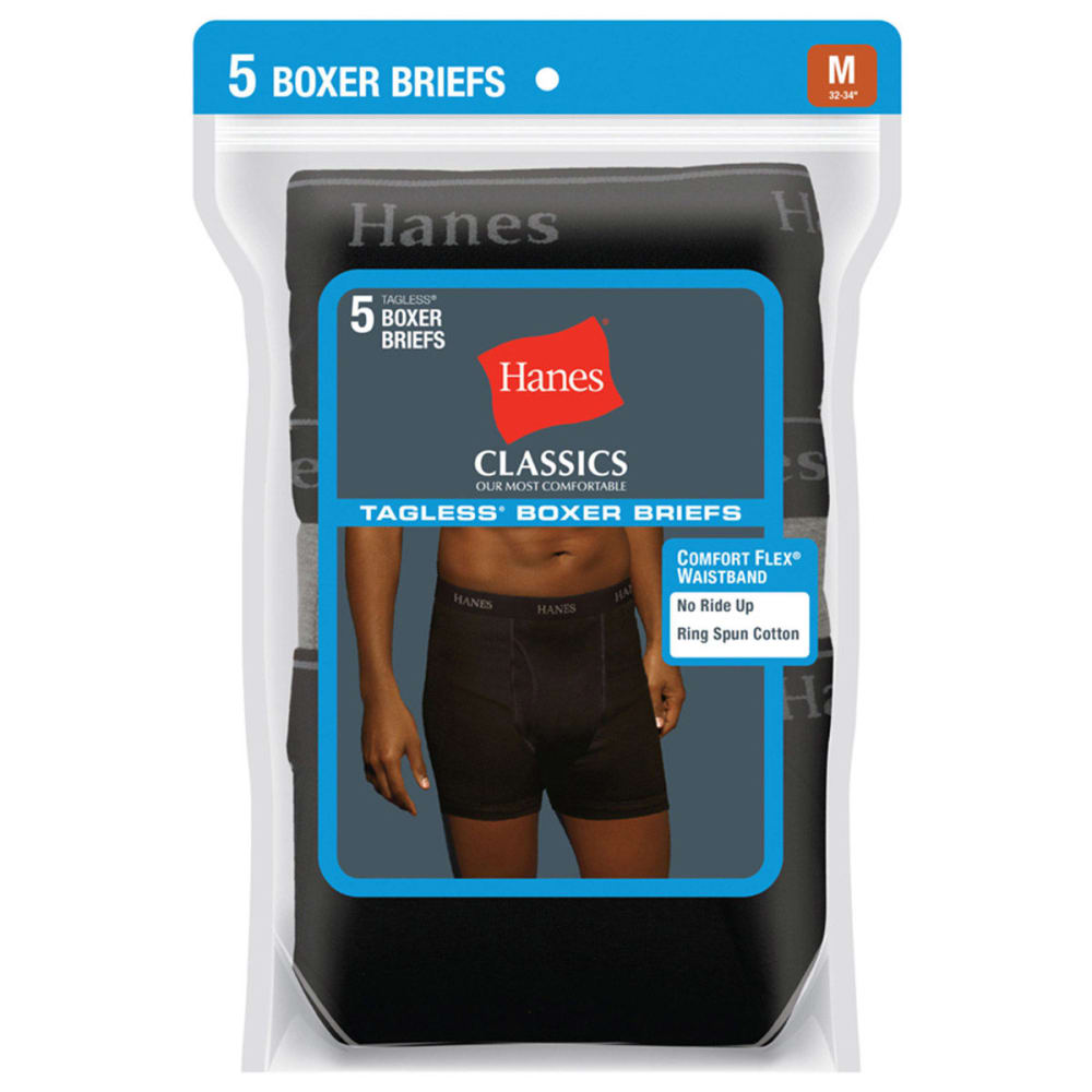 Hanes Men's Classics Tagless Boxer Briefs, 5-Pack  - Various Patterns, S